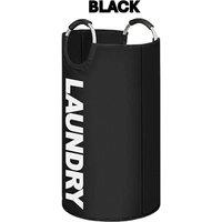 PAWNORA 90L Foldable Fabric Laundry Basket black
