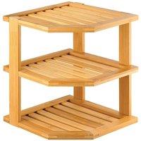 PAWNORA Bamboo Corner Plate Rack in Natural