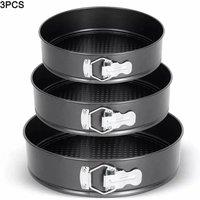 FORGEVIO BAKING SPRINGFORM CAKE TIN 3 PACK in Black