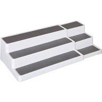 FORGEVIO 3 Tier Step Jar Tin Spice Storage Rack in Grey
