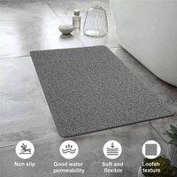 FORGEVIO Non-Slip Anti Mould PVC Bath Mat 40x60CM in Grey | Size: 40x60 cm