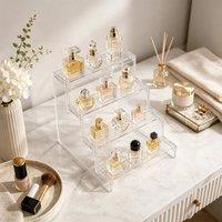 EONLION Transparent-2PCS 4 Tier Step Display Stand Organizer Riser Shelf in Clear | Size: 500mm
