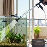 EONLION 5-in-1 Manual Aquarium Gravel Cleaner Water Changer Kit in Black | Size: 110 cm
