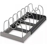 Kelvenix Expandable Saucepan Pan Pot Lid Holder Kitchen in Black | Size: 0.6m2