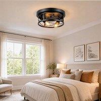 Emitto Ceiling Lights E27 Metal Cage 90 Adjustable Kitchen Fixture Black