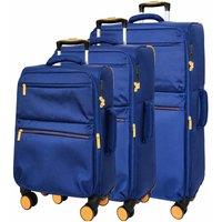 House of Leather Soft Shell Lightweight Expandable Suitcase HOL231 in Blue | Size: 1 Pack