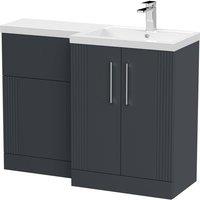 Balterley Belvide 2 Door Vanity WC Combi Unit & Basin, RH, 1100mm, Dark Grey