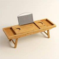 EONLION Bed & Bath Tray Table with Legs in Brown | Size: 100 cm