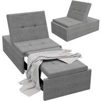 KORVIXA 4-in-1 Multifunction Folding Sofa Bed Convertible Sleeper Chair in Grey | Size: 100 cm x 100 cm