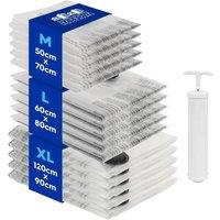 NESTLUNE XL 10pc Vacuum Storage Bags with Hand Pump Space in Clear