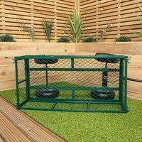 NESTLUNE Heavy Duty Green Metal Garden Festival Cart Truck Trolley Wheelbarrow | Size: 1.25kg