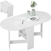 FORGEVIO Oval Kitchen Table for Dining Room in White