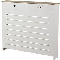 FORGEVIO Radiator Cover Grill Shelf White - 2 Drawer