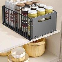 EONLION 2pcs Storage Rack Pull Out Cabinet Organizer Slide Drawer in Black | Size: 500mm