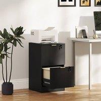 EONLION Filing Cabinet, File Cabinet with 2 Lockable Drawers in Black | Size: 100 cm