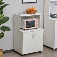 EONLION Kitchen Storage Unit Microwave Cart Trolley in White | Size: 100 cm