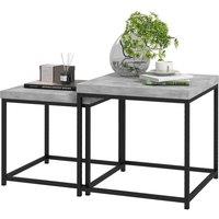 KORVIXA Grey Nesting Coffee Table Set of 2 with 3.5cm Thick Tabletop | Size: 100 cm x 100 cm