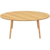 KORVIXA Oval Coffee Table Wooden Centre Table Sofa Side Table in Natural | Size: 100 cm x 100 cm