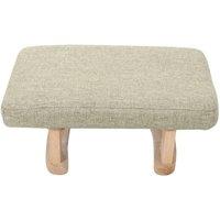KORVIXA Khaki Linen Low Footstool Small Step Stool Ottoman Footrest | Size: 100 cm x 100 cm