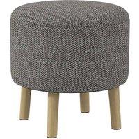 KORVIXA Storage Ottoman, Round Stool Chair with Cushioned Top in Grey | Size: 100 cm x 100 cm