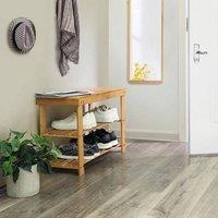 KORVIXA Bamboo Shoe Changing Stool Shoes Storage Rack Seating in Natural | Size: 100 cm x 100 cm