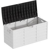 Kelvenix XLARGE Plastic Storage Box Bench Outdoor Garden in White | Size: 0.6m2