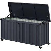 Kelvenix 550L Metal Storage Box with Wheels Garden in Black | Size: 0.6m2