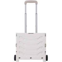Kelvenix White-Grey Folding Boot Cart Shopping Trolley Fold Up Storage Box in White | Size: 0.6m2