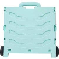 Kelvenix Green-Grey Folding Boot Cart Shopping Trolley Fold Up Storage Box in Green | Size: 0.6m2