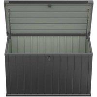 Kelvenix 400L OUTDOOR GARDEN STEEL STORAGE SEAT in Black | Size: 0.6m2
