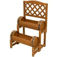 Kelvenix 2 Tier Wooden Raised Bed with Trellis Elevated Planter in Brown | Size: 100g