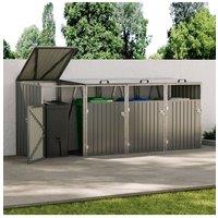 Living and Home Outdoor four-bucket garbage bins in Grey