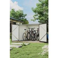 Garden Sanctuary Outdoor Lockable Bike Storage Shed in Grey