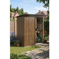 Living and Home 3 x 5FT Outdoor Metal Storage Shed with Lockable Door in Brown