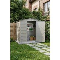 Living and Home 4 x 6FT Metal Apex Roof Garden Storage Shed in Grey