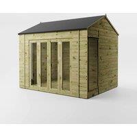 Mercia 10 x 8 Feet Vermont Summerhouse - L248.9 x W298.6 x H260.4 cm - Brown