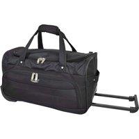 House of Leather Holdall with Wheels Lightweight Weekend Bag HL452 in Black