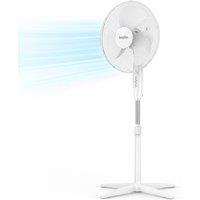 Keplin 16 Inch Stand Fan Adjustable Pedestal Cooling Fan, 3 Speed Settings in White