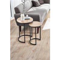 Julian Bowen Tribeca Round Nest of 2 Side Tables in Brown