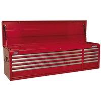 Loops 1655 x 435 x 495mm RED 10 Drawer Topchest Tool Chest Lockable Storage Cabinet