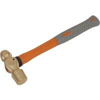 Loops 24oz Ball Pein Hammer - Non-Sparking - Fibre Glass Shaft - Shock Absorbing Grip in Clear