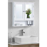 Home Discount Bath Vida Priano 2 Door Mirrored Wall Cabinet With Shelf Storage Bathroom Furniture 580 x 560 x 130 mm in White