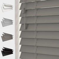 Blinds Outlet Faux Wood String Venetian Blind in Dark Grey | Size: 135 cm width x 160 cm drop