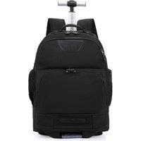 House of Leather Wheeled Laptop Backpack Convertible Trolley Jetmax in Black | Size: Large