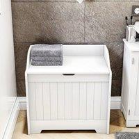 HD Designs Freestanding Functional Laundry Chest Bathroom Storage in White