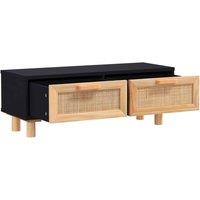 Berkfield Home Decorative Coffee Table Black 80x40x30 cm Engineered Wood&Solid W | Size: 80 x 40 x 30 cm