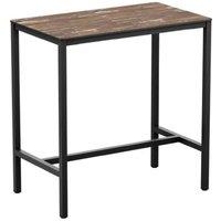 netfurniture Atlas Planked Vintage Wood Bar Height Table Black - 119 X 69cm | Size: 119 X 69 cm