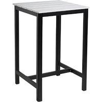 netfurniture EKO Square Poseur Bar Table Whitewash - 80 x 80cm in White | Size: 80 x 80 cm