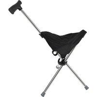 NESTLUNE 2 in 1 Foldable Walking Cane With Seat Walking Stick Chair in Black