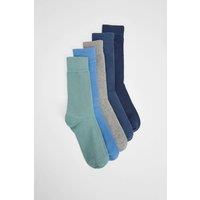Maine Men's Multi 5 Pack Coloured Plain Ribbed Socks